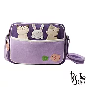 ABS貝斯貓 可愛貓咪拼布 肩背包 斜背包 88-194紫
