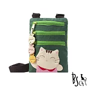 ABS貝斯貓 可愛貓咪拼布 郊遊隨身包 肩/斜背包 88-195深綠
