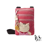 ABS貝斯貓 可愛貓咪拼布 郊遊隨身包 肩/斜背包 88-195粉紅