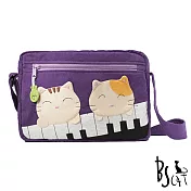 ABS貝斯貓 可愛貓咪拼布 側背包 肩背包 88-201紫色