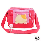 ABS貝斯貓 可愛貓咪拼布 肩背包 斜背包 88-192粉紅
