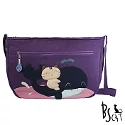 ABS貝斯貓 可愛貓咪拼布 肩背包 斜揹包 88-214紫色