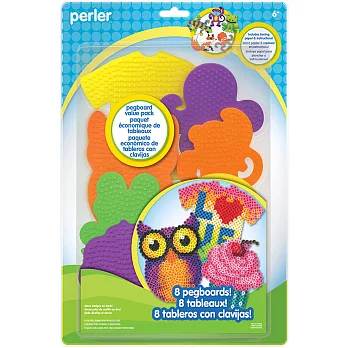 《Perler 拼拼豆豆》八入世界之窗造型模型板組合(猴子、樹蛙、章魚、爬蟲、T恤、蛋糕、貓頭鷹、門窗)