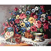 ArtLife藝術生活【DT032】午茶花卉_DIY 數字 油畫 彩繪