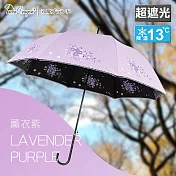 【雙龍牌】HANA色膠宮廷傘直立傘自動晴雨傘/降13度抗UV陽傘降溫涼感防曬A8027晶亮紫