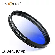 K&F Concept 超薄無暗角清晰漸變圓形濾鏡 藍色58mm
