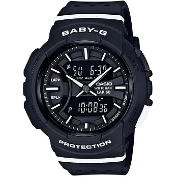 CASIO Baby-G 雙顯運動電子錶 (黑/白 BGA-240-1A1)