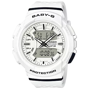 CASIO Baby-G 雙顯運動電子錶 (白 BGA-240-7A)