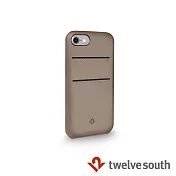 Twelve South Relaxed Leather iPhone 7 卡夾皮革保護背蓋 - 灰褐色