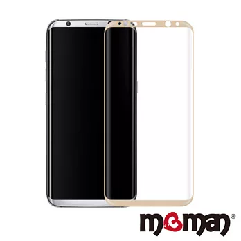 Mgman Samsung S8 Plus 3D曲面滿版鋼化玻璃保護貼金色