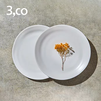 【3,co】水波麵包盤(2件式) - 白+白