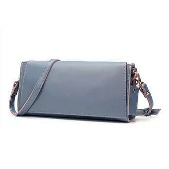 預購【O-ni O-ni】真皮新款油蠟牛皮側肩包女士長方包單肩包PLT-P6004(4色可選)淺藍色