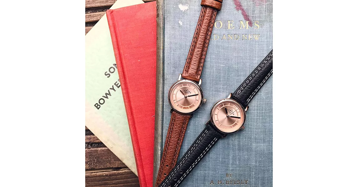 Camden Watch|NO24系列 純英國血統 玫瑰金典雅高貴真皮腕錶