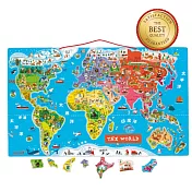 【法國Janod】磁性木質拼圖-世界地圖(2021中文版)