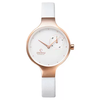 OBAKU 琉星砂簡約時尚真皮女錶-V201LDVWRW
