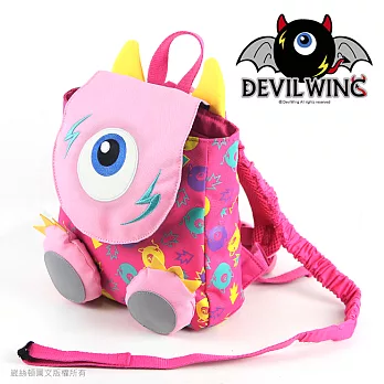 韓國 Devil Wing 小惡魔印花腳ㄚ防走失背包(書包)-粉紅