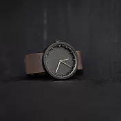 LEFF amsterdam｜tube  北歐工業齒輪設計真皮腕錶 (霧黑、棕皮帶)