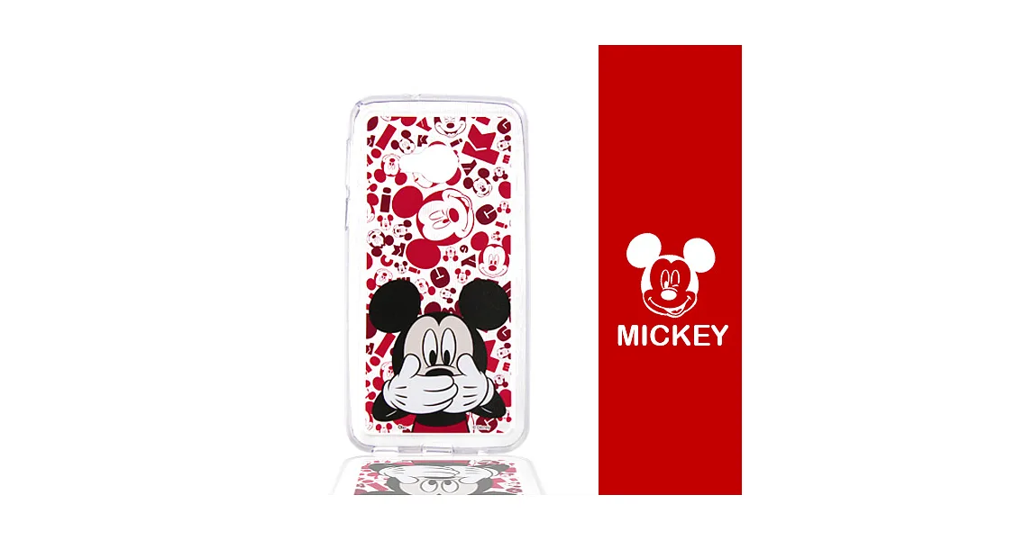 【Disney】HTC U Play (5.2吋) 摀嘴系列 彩繪透明保護軟套米奇