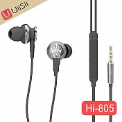 UiiSii Hi-805獨特臉譜造型入耳式線控耳機槍黑色