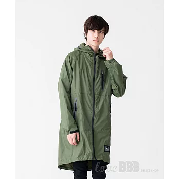 日本KIU 空氣感雨衣/時尚防水風衣 附收納袋(男女適用) 28906 軍綠色