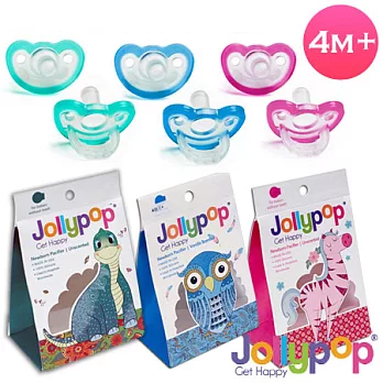 Jollypop 香草安撫奶嘴+貓頭鷹收納盒(4M+)3入組合(3色可選)粉*3