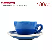 Tiamo 20號 蛋形卡布咖啡杯盤組180cc*5入 (HG0854)藍色