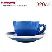 Tiamo 30號 蛋形拿鐵咖啡杯盤組320cc*5入 (HG0855)藍色