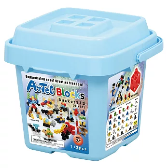 ARTEC日本彩色積木 - 收納積木桶112塊