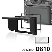 LARMOR V金屬邊框防爆鋼化玻璃相機保護貼附磁吸式遮光罩-Nikon D810專用