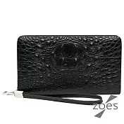 【Zoe’s】頂級牛皮 鱷魚紋 手機皮夾 手拿包 (時尚棕)