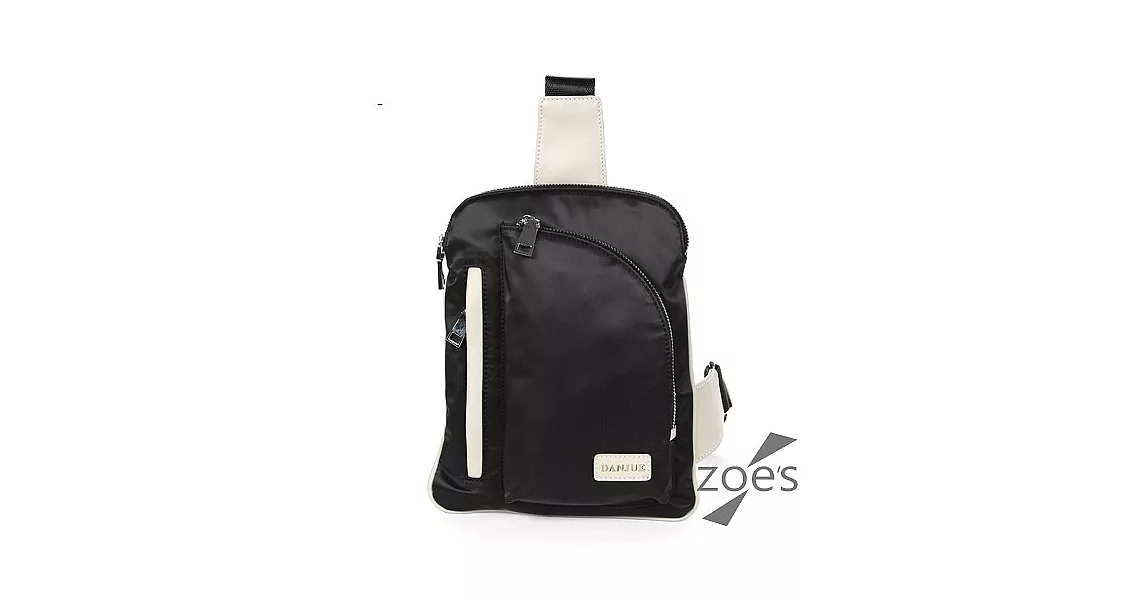 【Zoe’s】頂級防潑水 多口帶拉鍊 潮流隨身胸包(品味白)