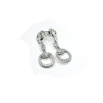 風格設計馬蹄扣耳環(銀)