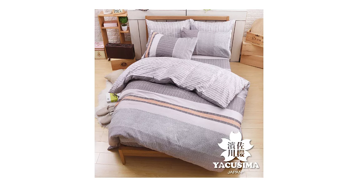 【日本濱川佐櫻-米蘭風情】台灣製加大四件式精梳棉兩用被床包組