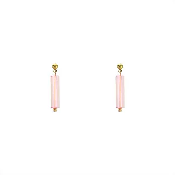 Snatch 粉紅冰晶方柱手作耳環 / Snatch Pink Iced Crystal Square Column Handmade Earrings