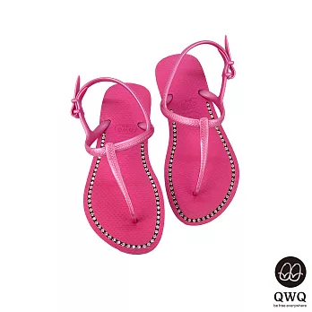 QWQ夾拖的創意(女) -璀璨面鑽涼鞋-俏麗粉EU39俏麗粉