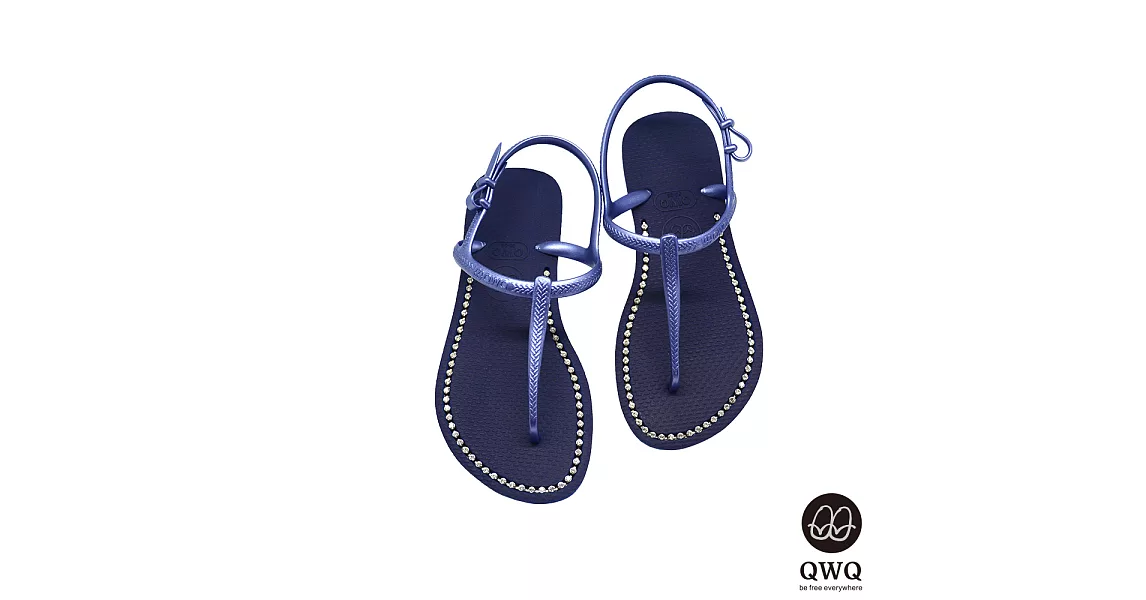 QWQ夾拖的創意(女) -璀璨面鑽涼鞋-寶石藍EU35寶石藍