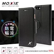 Moxie X-Shell iPhone 7(4.7吋) 防電磁波 編織紋真皮手機皮套 / 紳士黑