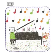 日本Shinzi Katoh 加藤真治卡通造型手帕-音樂會(吟唱的森林)