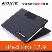 Moxie X iPAD Pro 12.9吋 SLEEVE 防電磁波可立式潑水平板保護套 / 織布紋鐵灰黑