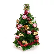 台灣製迷你1呎/1尺(30cm)裝飾綠色聖誕樹（金松果糖果球色系)YS-GT10002金松果糖果球色系