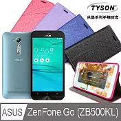 TYSON 華碩 ASUS ZenFone Go ZB500KL 5吋 冰晶系列 隱藏式磁扣側掀手機皮套 保護殼 保護套深汰藍