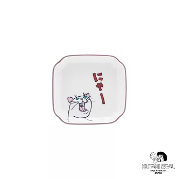 【日本九谷燒KUTANI SEAL】傲嬌的貓咪系列_角小皿(白貓說啊~)