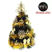 【摩達客】台灣製2尺(60cm)特級黑色松針葉聖誕樹 (金色系配件)(不含燈)無