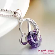【Sayaka紗彌佳】925純銀 邂逅愛情鑲鑽項鍊 -紫鑽