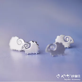 【Sayaka紗彌佳】925純銀可愛動物系列-小綿羊耳環-耳針款