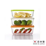 日本製造 三入方型玻璃密封盒 IW-S6005
