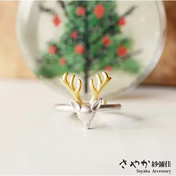 【Sayaka紗彌佳】純銀 耶誕元素文創手工麋鹿戒指