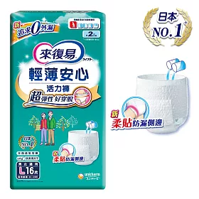 博客來 來復易輕薄安心活力褲 L 16片x4包 箱