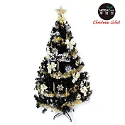 【摩達客】台灣製7呎/7尺(210cm)時尚豪華版黑色聖誕樹(+金銀色系配件組)(不含燈)