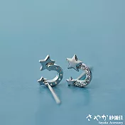 【Sayaka紗彌佳】純銀 U型星星迷幻童话風格 耳環 耳針式